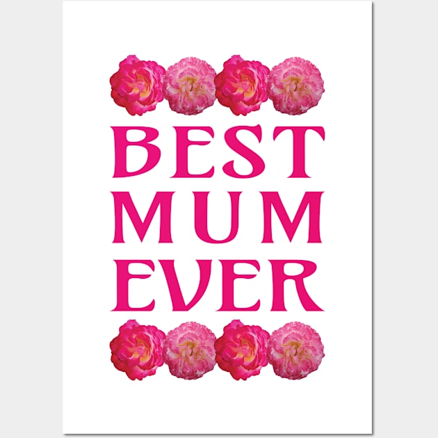 Best Mum Ever Roses Wall Art by DPattonPD